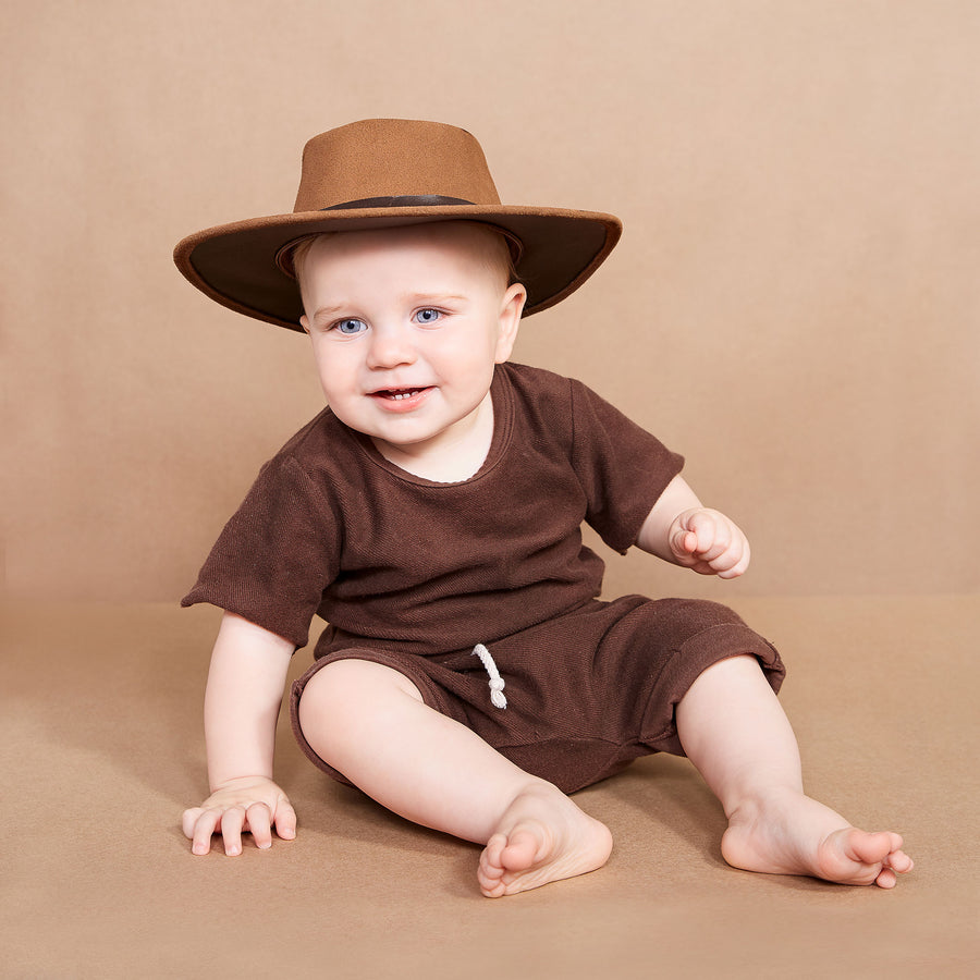 Kid's Chestnut suede hat